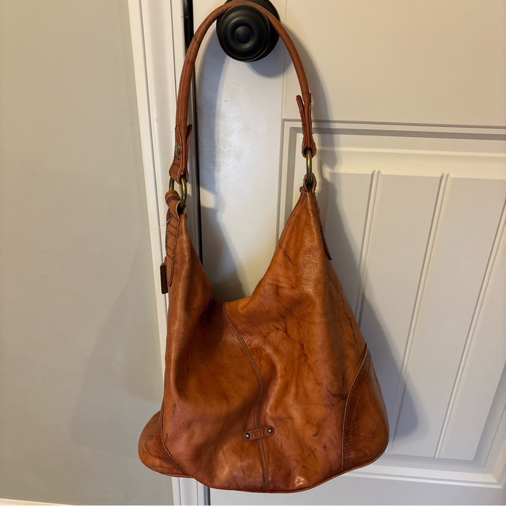 Frye Cognac Brown Leather Hobo Shoulder Bag